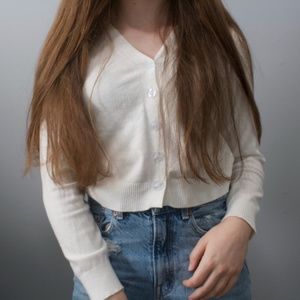 White button up cardigan